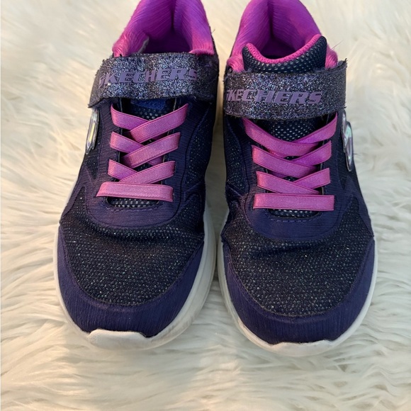 Skechers Kids' Sparkle Navy and Pink Sneakers - Picture 4 of 6